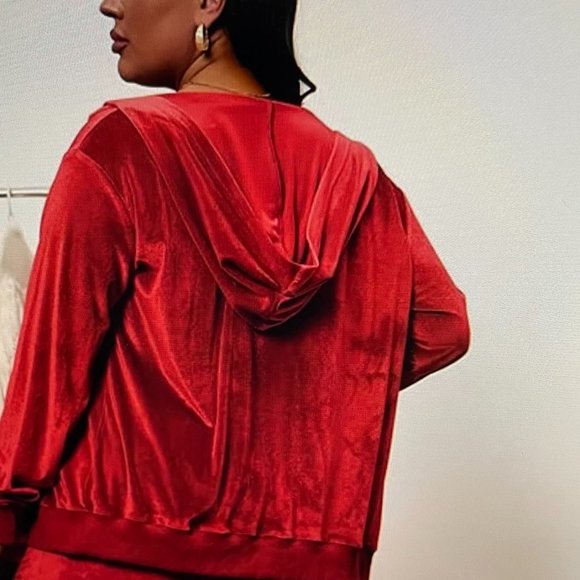 MessBebe Sportswear Women's Full-Zip Hoodie Size L Extra Large Red Wine - Picture 2 of 13